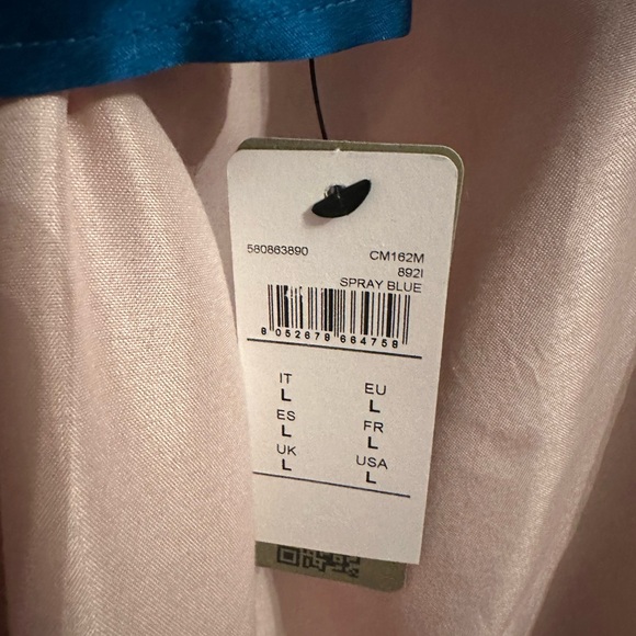 Nwt intimissimi silk and modal top short sleeve L large spray blue Italy - Picture 7 of 15